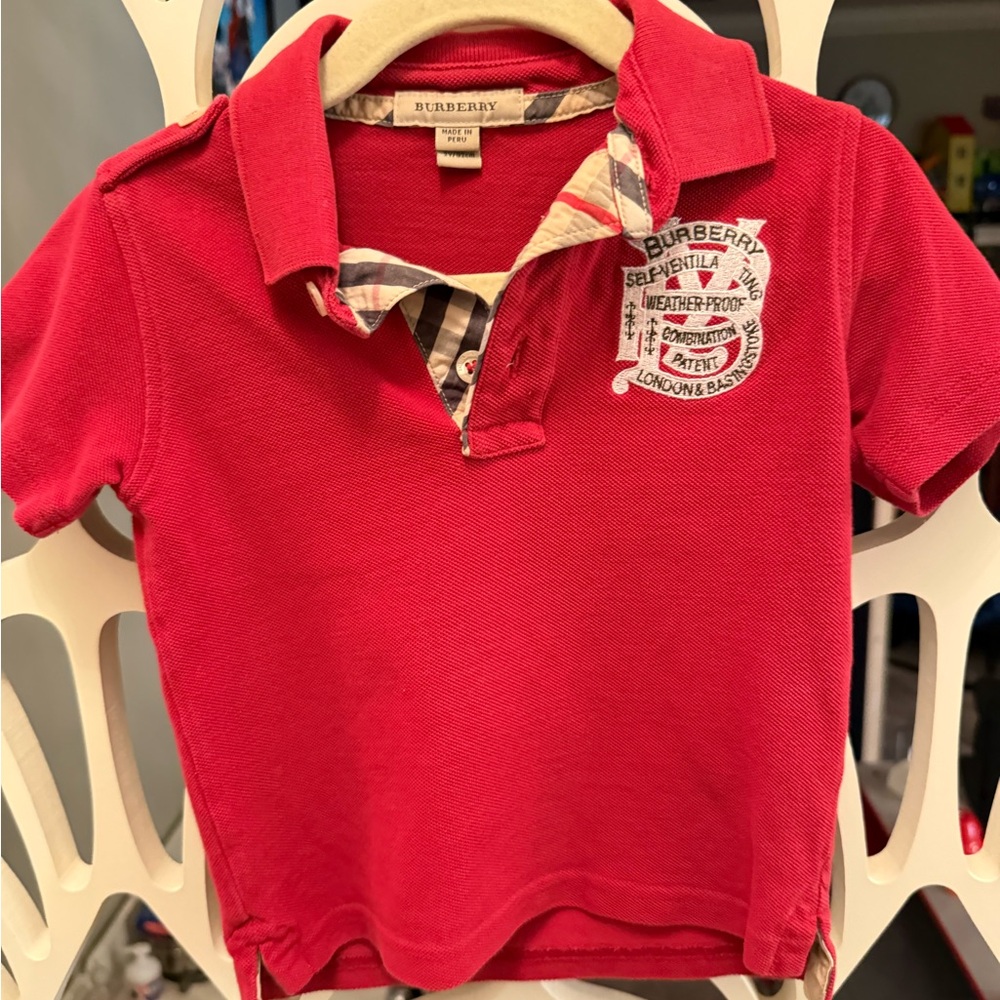 Burberry Kids Polo Shirt in Vibrant Red